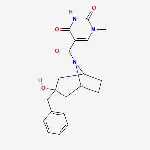 5-(3-Benzyl-3-hydroxy-8-azabicyclo[3.2.1]octane-8-carbonyl)-1-methylpyrimidine-2,4-dione