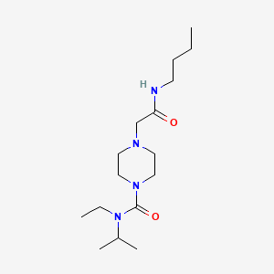 molecular formula C16H32N4O2 B6969183 4-[2-(butylamino)-2-oxoethyl]-N-ethyl-N-propan-2-ylpiperazine-1-carboxamide 