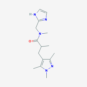 N-(1H-imidazol-2-ylmethyl)-N,2-dimethyl-3-(1,3,5-trimethylpyrazol-4-yl)propanamide