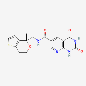 molecular formula C17H16N4O4S B6969188 N-[(4-methyl-6,7-dihydrothieno[3,2-c]pyran-4-yl)methyl]-2,4-dioxo-1H-pyrido[2,3-d]pyrimidine-6-carboxamide 