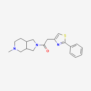 molecular formula C19H23N3OS B6969211 1-(5-methyl-3,3a,4,6,7,7a-hexahydro-1H-pyrrolo[3,4-c]pyridin-2-yl)-2-(2-phenyl-1,3-thiazol-4-yl)ethanone 