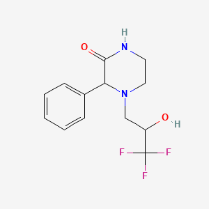 molecular formula C13H15F3N2O2 B6969217 3-Phenyl-4-(3,3,3-trifluoro-2-hydroxypropyl)piperazin-2-one 