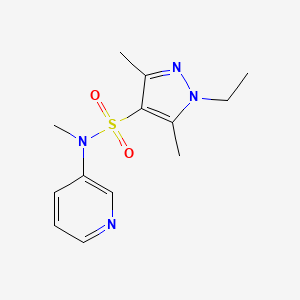 1-ethyl-N,3,5-trimethyl-N-pyridin-3-ylpyrazole-4-sulfonamide