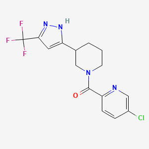 (5-chloropyridin-2-yl)-[3-[3-(trifluoromethyl)-1H-pyrazol-5-yl]piperidin-1-yl]methanone