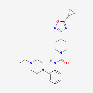 4-(5-cyclopropyl-1,2,4-oxadiazol-3-yl)-N-[2-(4-ethylpiperazin-1-yl)phenyl]piperidine-1-carboxamide