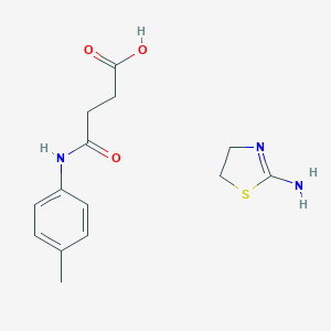 molecular formula C14H19N3O3S B069693 Butanoic acid, 4-((4-methylphenyl)amino)-4-oxo-, compd. with 4,5-dihydro-2-thiazolamine (1:1) CAS No. 171088-73-6
