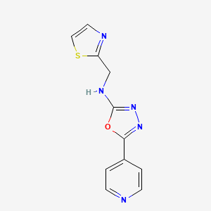 5-pyridin-4-yl-N-(1,3-thiazol-2-ylmethyl)-1,3,4-oxadiazol-2-amine