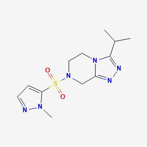 7-(2-methylpyrazol-3-yl)sulfonyl-3-propan-2-yl-6,8-dihydro-5H-[1,2,4]triazolo[4,3-a]pyrazine