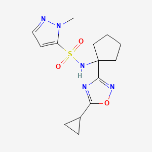 N-[1-(5-cyclopropyl-1,2,4-oxadiazol-3-yl)cyclopentyl]-2-methylpyrazole-3-sulfonamide