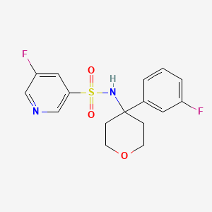 5-fluoro-N-[4-(3-fluorophenyl)oxan-4-yl]pyridine-3-sulfonamide