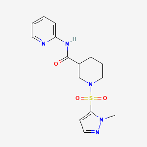 1-(2-methylpyrazol-3-yl)sulfonyl-N-pyridin-2-ylpiperidine-3-carboxamide