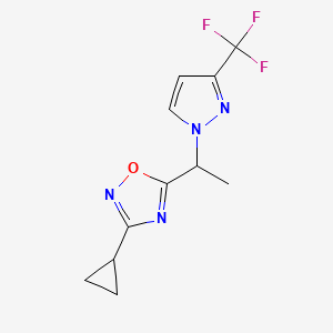 3-Cyclopropyl-5-[1-[3-(trifluoromethyl)pyrazol-1-yl]ethyl]-1,2,4-oxadiazole