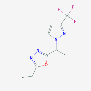 2-Ethyl-5-[1-[3-(trifluoromethyl)pyrazol-1-yl]ethyl]-1,3,4-oxadiazole