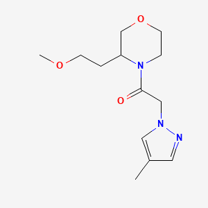 molecular formula C13H21N3O3 B6969456 1-[3-(2-Methoxyethyl)morpholin-4-yl]-2-(4-methylpyrazol-1-yl)ethanone 