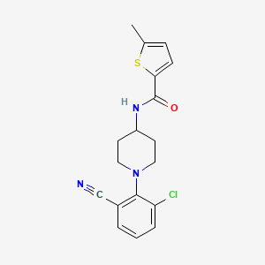 molecular formula C18H18ClN3OS B6969474 N-[1-(2-chloro-6-cyanophenyl)piperidin-4-yl]-5-methylthiophene-2-carboxamide 