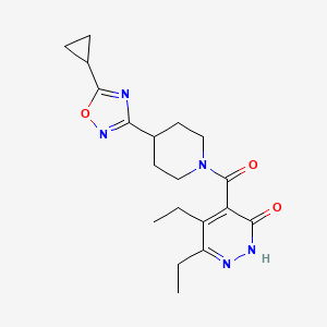 molecular formula C19H25N5O3 B6969510 5-[4-(5-cyclopropyl-1,2,4-oxadiazol-3-yl)piperidine-1-carbonyl]-3,4-diethyl-1H-pyridazin-6-one 