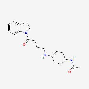 molecular formula C20H29N3O2 B6969531 N-[4-[[4-(2,3-dihydroindol-1-yl)-4-oxobutyl]amino]cyclohexyl]acetamide 