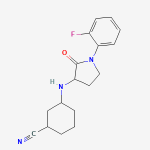 molecular formula C17H20FN3O B6969535 3-[[1-(2-Fluorophenyl)-2-oxopyrrolidin-3-yl]amino]cyclohexane-1-carbonitrile 