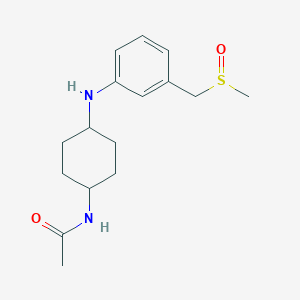 molecular formula C16H24N2O2S B6969545 N-[4-[3-(methylsulfinylmethyl)anilino]cyclohexyl]acetamide 