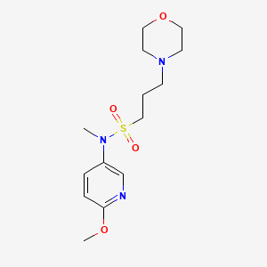 molecular formula C14H23N3O4S B6969549 N-(6-methoxypyridin-3-yl)-N-methyl-3-morpholin-4-ylpropane-1-sulfonamide 