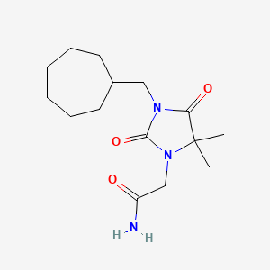 2-[3-(Cycloheptylmethyl)-5,5-dimethyl-2,4-dioxoimidazolidin-1-yl]acetamide