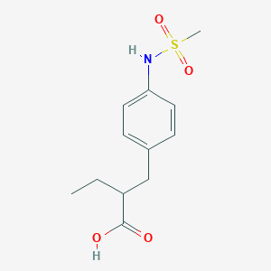 molecular formula C12H17NO4S B6969596 2-[[4-(Methanesulfonamido)phenyl]methyl]butanoic acid 