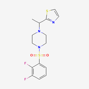 molecular formula C15H17F2N3O2S2 B6969638 2-[1-[4-(2,3-Difluorophenyl)sulfonylpiperazin-1-yl]ethyl]-1,3-thiazole 