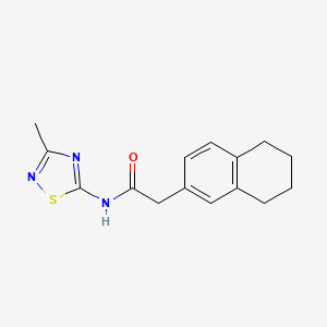 molecular formula C15H17N3OS B6969672 N-(3-methyl-1,2,4-thiadiazol-5-yl)-2-(5,6,7,8-tetrahydronaphthalen-2-yl)acetamide 