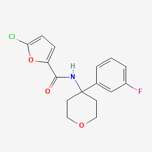 molecular formula C16H15ClFNO3 B6969685 5-chloro-N-[4-(3-fluorophenyl)oxan-4-yl]furan-2-carboxamide 