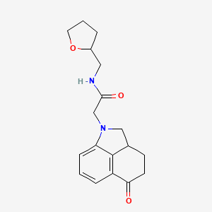 2-(5-oxo-2,2a,3,4-tetrahydrobenzo[cd]indol-1-yl)-N-(oxolan-2-ylmethyl)acetamide