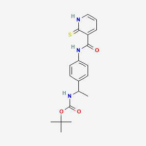 tert-butyl N-[1-[4-[(2-sulfanylidene-1H-pyridine-3-carbonyl)amino]phenyl]ethyl]carbamate