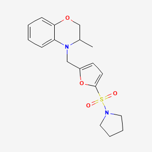 3-Methyl-4-[(5-pyrrolidin-1-ylsulfonylfuran-2-yl)methyl]-2,3-dihydro-1,4-benzoxazine