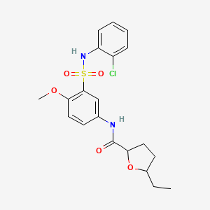 molecular formula C20H23ClN2O5S B6969741 N-[3-[(2-chlorophenyl)sulfamoyl]-4-methoxyphenyl]-5-ethyloxolane-2-carboxamide 