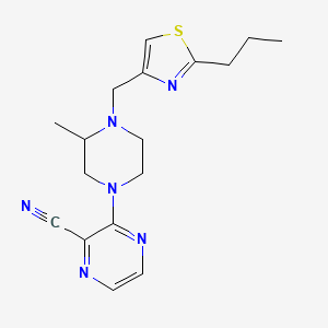 3-[3-Methyl-4-[(2-propyl-1,3-thiazol-4-yl)methyl]piperazin-1-yl]pyrazine-2-carbonitrile