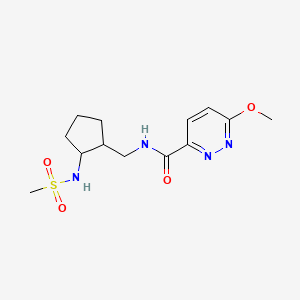 molecular formula C13H20N4O4S B6969777 N-[[2-(methanesulfonamido)cyclopentyl]methyl]-6-methoxypyridazine-3-carboxamide 