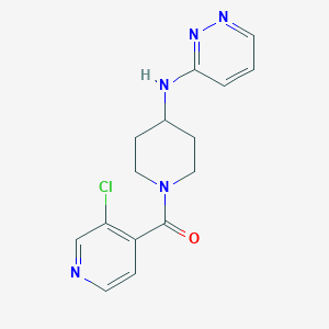 molecular formula C15H16ClN5O B6969789 (3-Chloropyridin-4-yl)-[4-(pyridazin-3-ylamino)piperidin-1-yl]methanone 