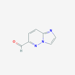 molecular formula C7H5N3O B069698 Imidazo[1,2-B]pyridazine-6-carbaldehyde CAS No. 185910-99-0