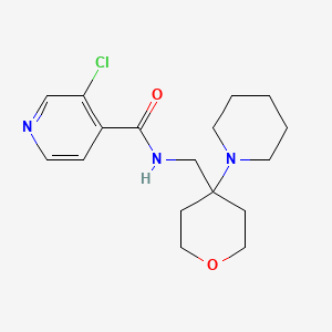 molecular formula C17H24ClN3O2 B6969805 3-chloro-N-[(4-piperidin-1-yloxan-4-yl)methyl]pyridine-4-carboxamide 