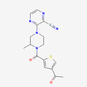 molecular formula C17H17N5O2S B6969817 3-[4-(4-Acetylthiophene-2-carbonyl)-3-methylpiperazin-1-yl]pyrazine-2-carbonitrile 