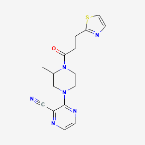 3-[3-Methyl-4-[3-(1,3-thiazol-2-yl)propanoyl]piperazin-1-yl]pyrazine-2-carbonitrile