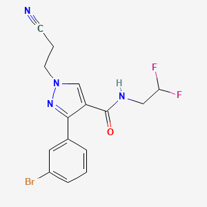 3-(3-bromophenyl)-1-(2-cyanoethyl)-N-(2,2-difluoroethyl)pyrazole-4-carboxamide