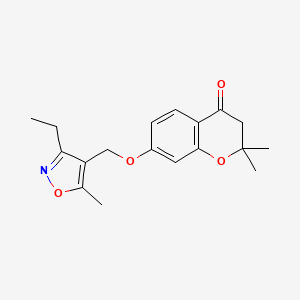 molecular formula C18H21NO4 B6969862 7-[(3-ethyl-5-methyl-1,2-oxazol-4-yl)methoxy]-2,2-dimethyl-3H-chromen-4-one 