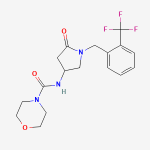 N-[5-oxo-1-[[2-(trifluoromethyl)phenyl]methyl]pyrrolidin-3-yl]morpholine-4-carboxamide