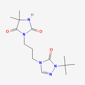 molecular formula C14H23N5O3 B6969925 3-[3-(1-Tert-butyl-5-oxo-1,2,4-triazol-4-yl)propyl]-5,5-dimethylimidazolidine-2,4-dione 