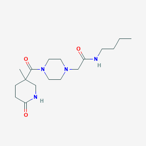 molecular formula C17H30N4O3 B6969936 N-butyl-2-[4-(3-methyl-6-oxopiperidine-3-carbonyl)piperazin-1-yl]acetamide 