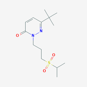 molecular formula C14H24N2O3S B6970000 6-Tert-butyl-2-(3-propan-2-ylsulfonylpropyl)pyridazin-3-one 