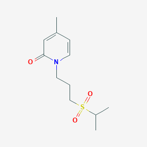 molecular formula C12H19NO3S B6970004 4-Methyl-1-(3-propan-2-ylsulfonylpropyl)pyridin-2-one 