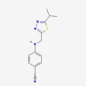 4-[(5-Propan-2-yl-1,3,4-thiadiazol-2-yl)methylamino]benzonitrile