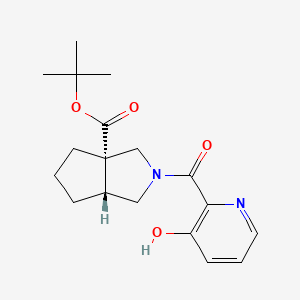 molecular formula C18H24N2O4 B6970013 tert-butyl (3aS,6aR)-2-(3-hydroxypyridine-2-carbonyl)-1,3,4,5,6,6a-hexahydrocyclopenta[c]pyrrole-3a-carboxylate 