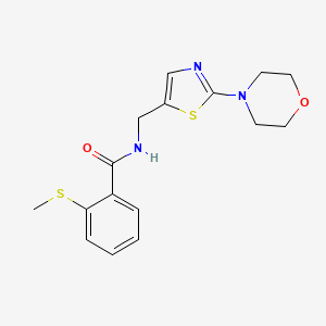 molecular formula C16H19N3O2S2 B6970040 2-methylsulfanyl-N-[(2-morpholin-4-yl-1,3-thiazol-5-yl)methyl]benzamide 